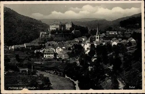 Ak Kyllburg in der Eifel, Malberg, Panorama, Kirche