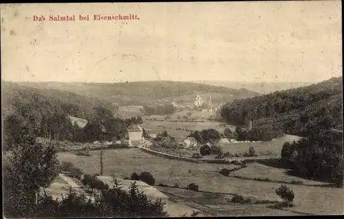 Ak Eisenschmitt in der Eifel, Salmtal, Panorama