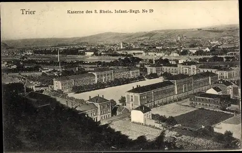 Ak Trier an der Mosel, Kaserne des 3. Rhein. Infant.-Regt. No 29, Panorama