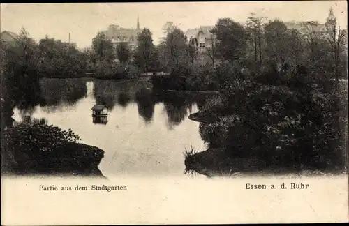 Ak Essen im Ruhrgebiet, Partie aus dem Stadtgarten