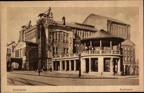 Ak Dortmund im Ruhrgebiet, Stadttheater, Streitwagen