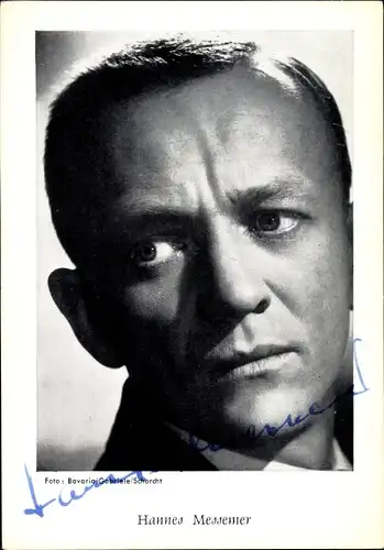 Ak Schauspieler Hannes Messemer, Portrait, Autogramm