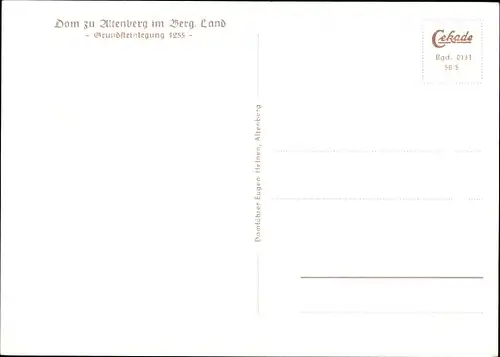 Ak Altenberg Odenthal Bergisches Land, Abtei Altenberg, Altenberger Dom, Fliegeraufnahme