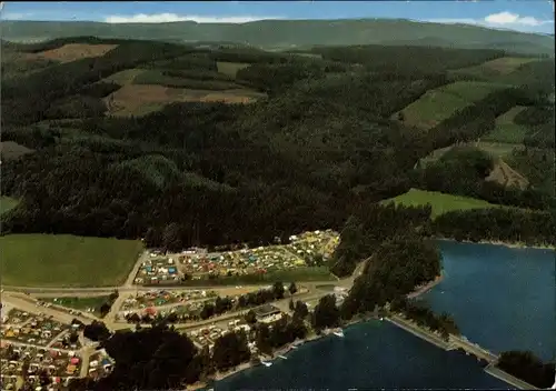 Ak Amecke Sundern im Sauerland, Cafe-Restaurant am Amecker Damm, Panorama