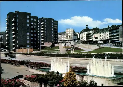 Ak Remscheid im Bergischen Land, Straßenpartie, Wasserspiele