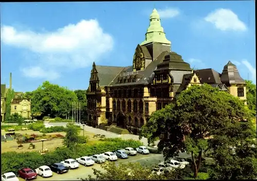 Ak Recklinghausen im Ruhrgebiet, Rathaus, Parkplatz