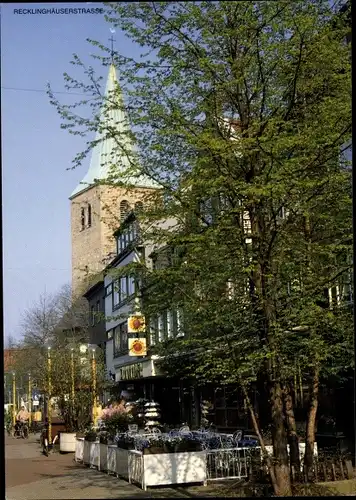 Ak Dorsten in Westfalen, Recklinghäuserstraße, Kirche, Terrasse