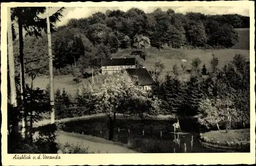 Ak Breibach Kürten in Nordrhein Westfalen, Landgut Breibach, Ausblick von der Veranda