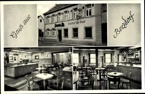 Ak Berzdorf Wesseling, Restaurant Zur Post, Außenansicht, Bar