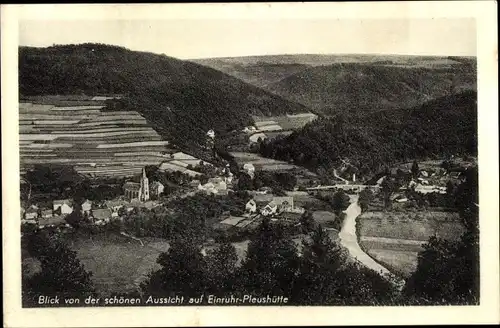 Ak Pleushütte Einruhr Simmerath in der Eifel, Gastwirtschaft, Blick von der schönen Aussicht