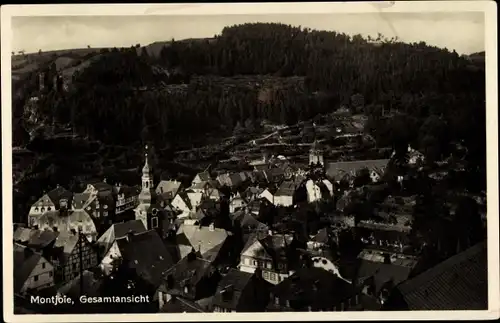 Ak Monschau Montjoie in der Eifel, Panorama, Kirchturm