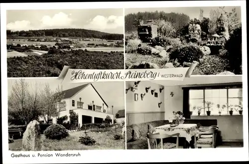 Ak Steineberg Malberg Westerwald, Gasthaus und Pension Wandersruh, Panorama, Außenansicht