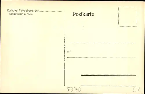 Ak Königswinter am Rhein, Kurhotel Petersberg, Außenansicht