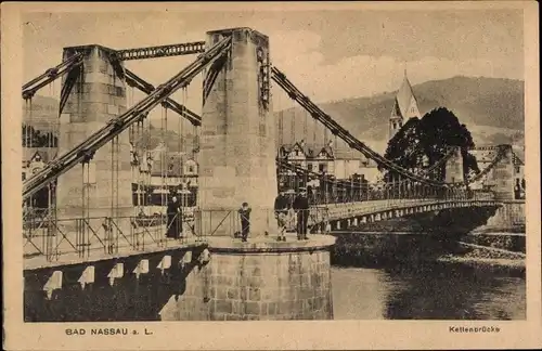 Ak Nassau an der Lahn, Kettenbrücke
