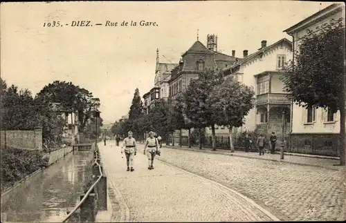 Ak Diez an der Lahn, Rue de la Gare, Bahnhofstraße