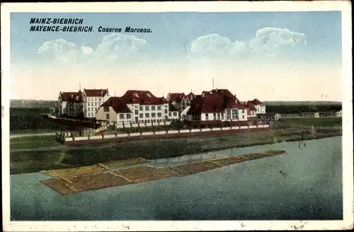 Ak Mainz Biebrich am Rhein Wiesbaden, Kaserne Marceau