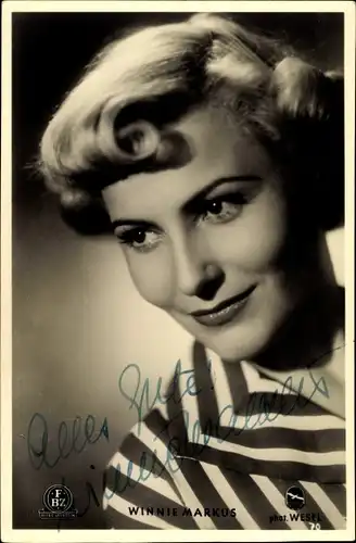 Ak Schauspielerin Winnie Markus, Portrait, FBZ Verlag