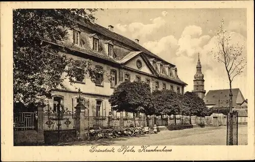 Ak Grünstadt an der Weinstraße Pfalz, Krankenhaus