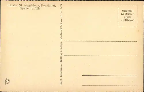 Ak Speyer am Rhein, Kloster St. Magdalena, Pensionat, Kinder beim Spiel