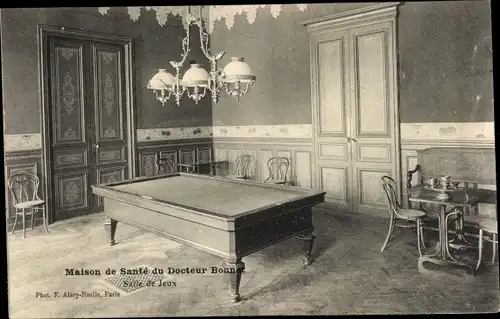 Ak Paris, Maison de Sante du Docteur Bonnet, Salle de Jeux, Billard