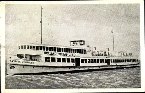 Ak Dampfer Kasteel Staverden, Holland Veluwe Lijn