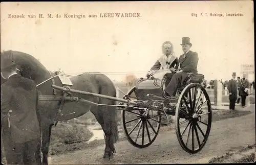 Ak Leeuwarden Friesland Niederlande, Bezoek van H. M. de Koningin