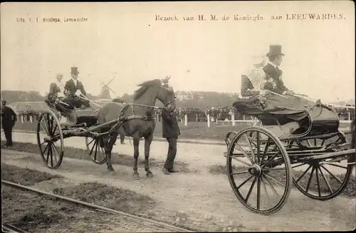 Ak Leeuwarden Friesland Niederlande, Bezoek van H. M. de Koningin