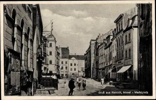 Ak Remich an der Mosel Luxemburg, Marktplatz