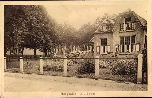 Ak Hooghalen Drenthe Niederlande, O. L. School