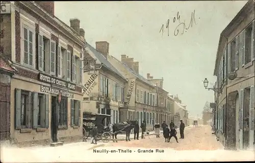 Ak Neuilly en Thelle Oise, Grande Rue, Hotel du Cheyal