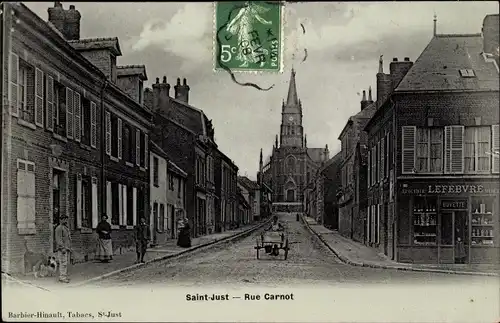 Ak Saint Just Oise, Rue Carnot