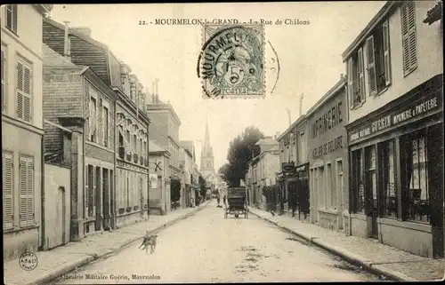 Ak Mourmelon le Grand Marne, Rue de Chalons