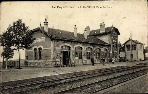 Ak Mancieulles Meurthe et Moselle, La Gare, Gleisansicht