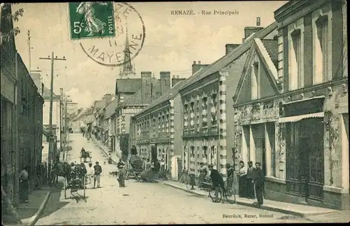 Ak Renazé Mayenne, Rue Principale
