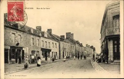 Ak Montaudin Mayenne, Rue de la Gare
