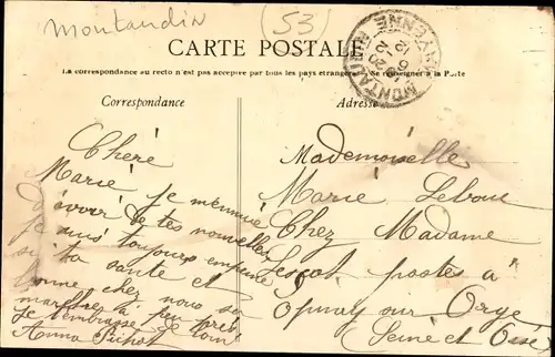 Ak Montaudin Mayenne, Rue de la Gare