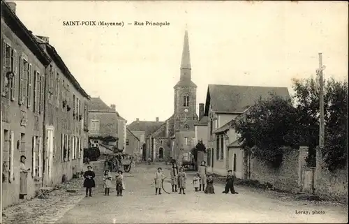 Ak Saint Poix Mayenne, Rue Principale