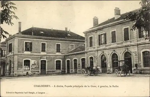 Ak Chalindrey Haute-Marne, La Gare, Kutsche