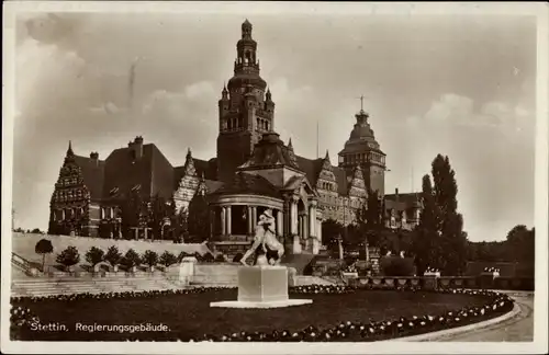 Ak Szczecin Stettin Pommern, Regierungsgebäude