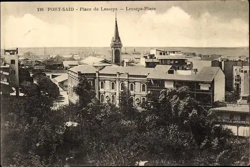 Ak Port Said Ägypten, Place de Lesseps