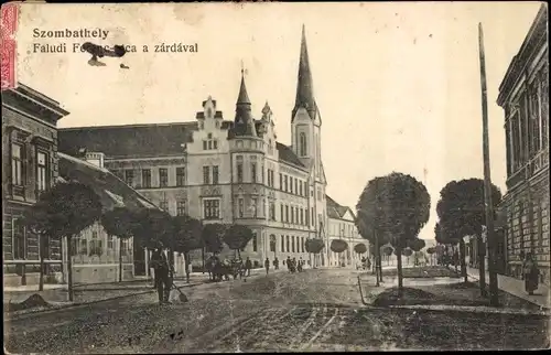 Ak Szombathely Ungarn, Faludi Ferenc ul. a zardaval