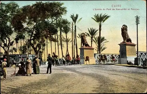 Ak Cairo Kairo Ägypten, Entree du Pont de Kasr-el-Nil