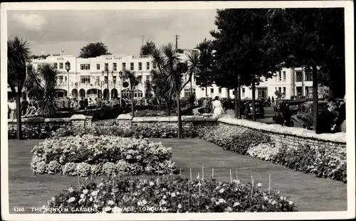Ak Torquay Devon England, The sunken gardens