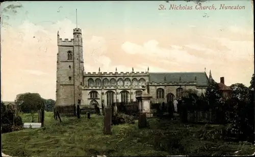 Ak Nuneaton West Midlands England, St. Nicholas Church