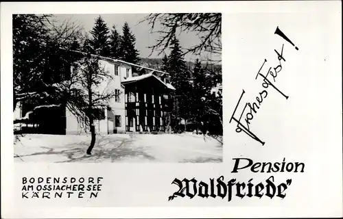 Ak Bodensdorf Steindorf am Ossiacher See Kärnten, Pension Waldfriede