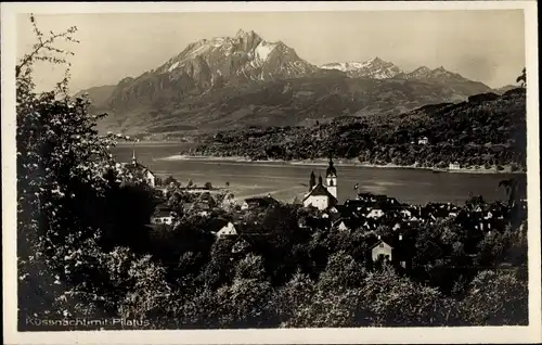 Ak Küssnacht Kanton Schwyz, Gesamtansicht mit Pilatus