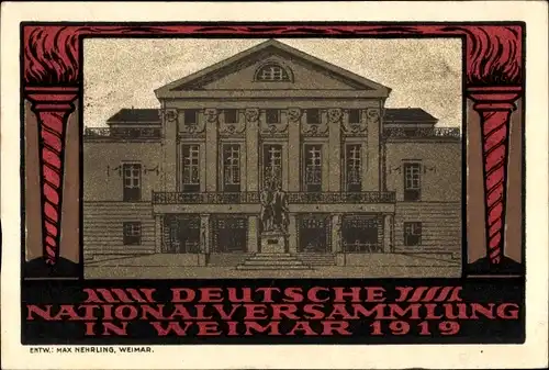 Steindruck Ak Weimar in Thüringen, Deutsche Nationalversammlung 1919