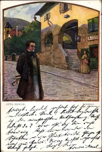 Künstler Ak Otto Nowak, Österreichischer Komponist Franz Schubert