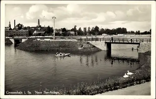 Ak Großenhain in Sachsen, Neue Seeanlage