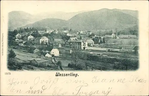 Ak Urbes Wesserling Elsass Haut Rhin, Gesamtansicht, Bahnhof